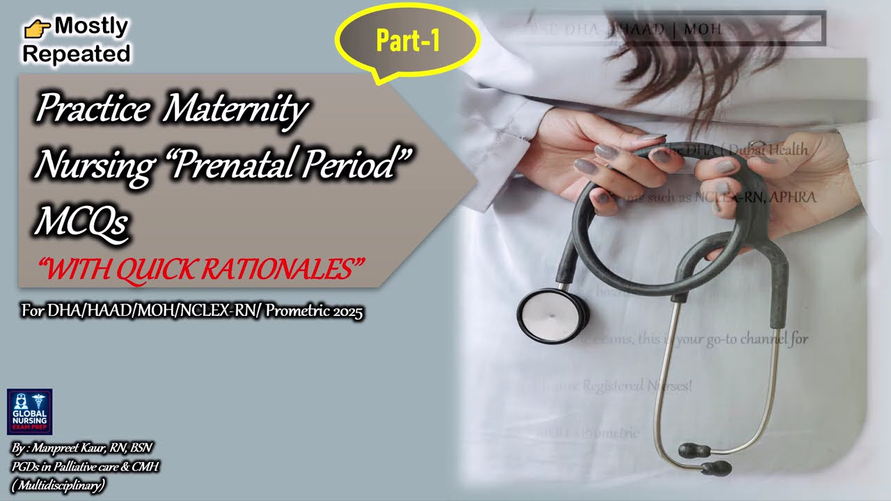 🤰🏻Prometric | NCLEX|Maternity Nursing PART-1 Prenatal Period MCQs Exams Prep