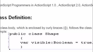 Classes in ActionScript