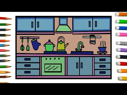 Ready To Cook? | Cute Colourful Kitchen Utensils Hand Drawing Pattern