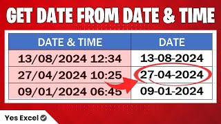 Extract Date from Date and Time in Excel