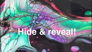 Fluid abstract painting. Hide & reveal style.