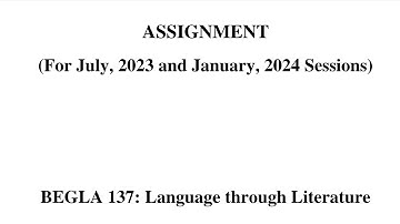 BEGLA 137 (ENGLISH)  || IGNOU SOLVED ASSIGNMENT 2023-24 || BEGLA 137 SOLVED ASSIGNMENT 2024-25 IGNOU