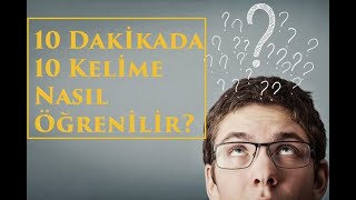 10 Dakikada 10 İngilizce Kelime Öğren