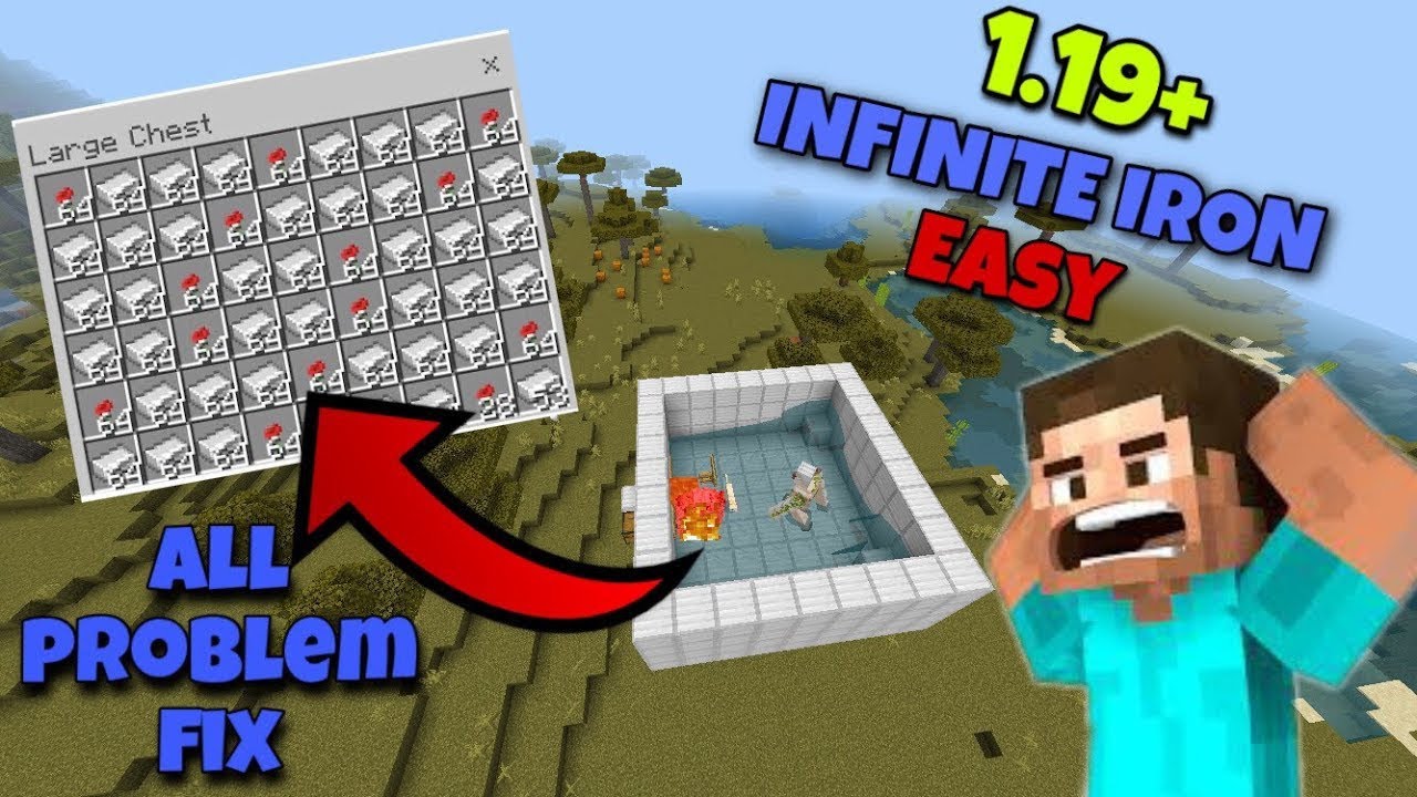 EASY ! 1.19.51 Iron Farm in MINECRAFT POCKET EDITION HINDI 