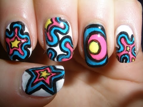 Retro Neon Nail Art Tutorial