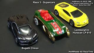 Hot Wheels RACE TIME Rockin' Santa Sled Vs Chevy Dodge Bugatti Lamborghini @HotWheelz4U