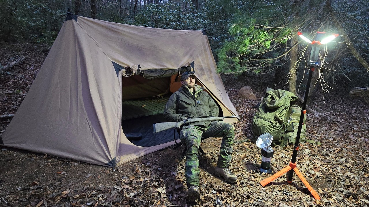 Ночевка в охотничьем лагере под ледяным дождем
