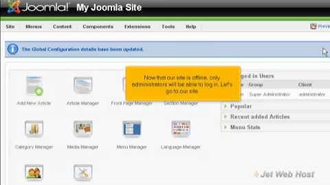 How to turn your site offline in Joomla