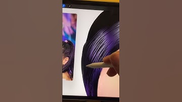 5 steps how to colour realistic hair in procreate #jennie #digitalart #shorts