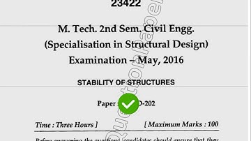2016 Mdu MTech CE 2nd Sem Stability of Structures Question Paper