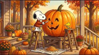Snoopy's Pumpkin Carving 🎃 Cozy Fall Lofi Music for Studying & Relaxing