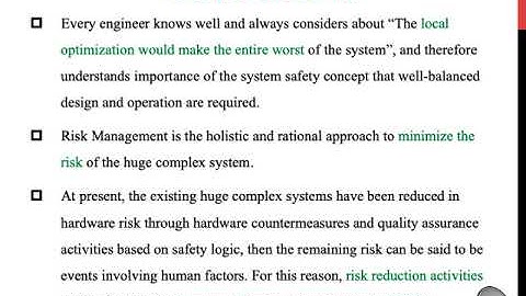 System Safety, Risk management and Human Performance Improvement