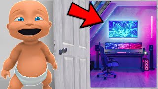 Baby Builds a Secret Gaming Room!