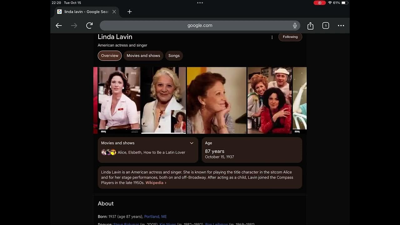 Happy 87th Birthday Linda Lavin - YouTube