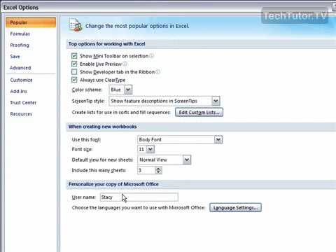 Clear Recent Documents in Excel 2007