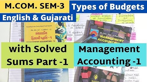 M. COM SEM 3 Management Accounting 1 Gujarat University Types of Budgets Solved Sums Part 1