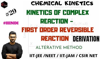 KINETICS OF REVERSIBLE REACTION || KINETICS OF COMPLEX REACTION || FIRST ORDER REVERSIBLE REACTION