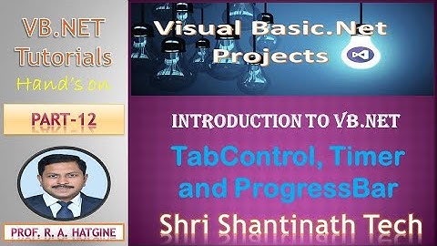Implementation of Tab control, Timer and PrograsBar in VB NET