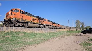 BNSF 6039 Leads Empty Coal Train NB! 3x2