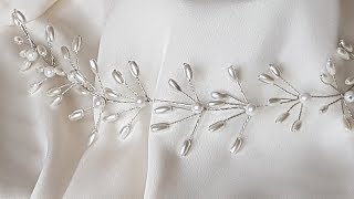 İncili Gelin Tacı Yapımı - Diy Beaded Bridal Hair Vine