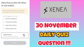 Xenea Wallet Today Quiz 30 November | Xenea Wallet Quiz Wallet Today | Xenea Wallet Quiz Answer