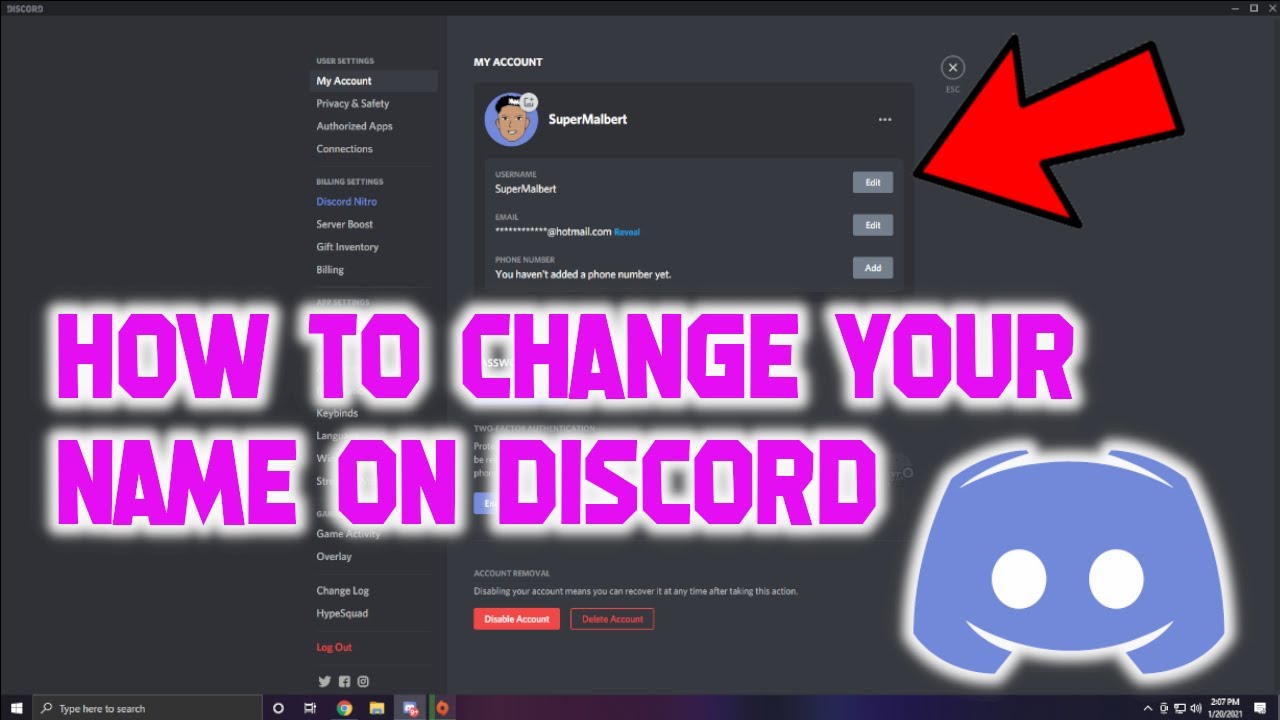 How to change your name on Discord 2021 - YouTube