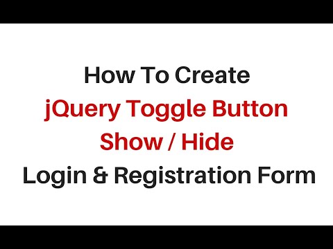 show and hide registration login form using toggle jquery 3.3.1