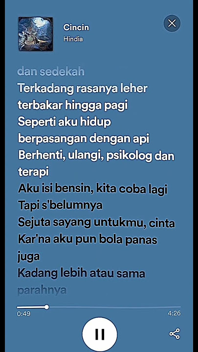 Cincin ( Hindia) lirik