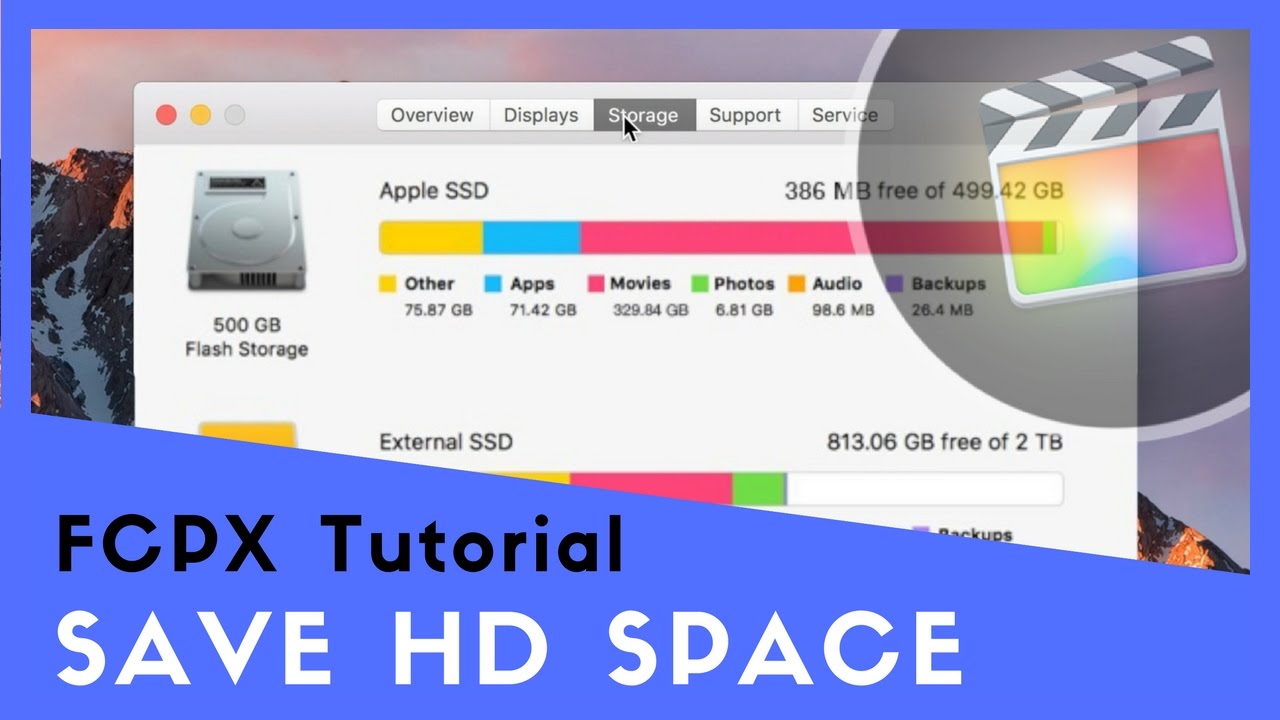 how to free up disk space for final cut pro