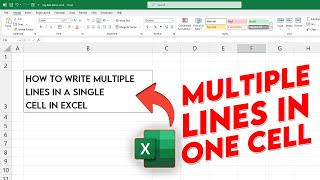 How to write multiple lines in one cell in Microsoft Excel by Knowledge for Future 362 views 1 month ago 1 minute, 41 seconds