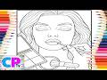 Everyday Makeup/Girl Doing Makeup/Creative Colors/Art Therapy/Relaxing Coloring Book