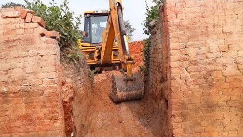 JCB 3DX Machine Working in chimney Bricks round gate catting | jcp working video | jcp video | jcp