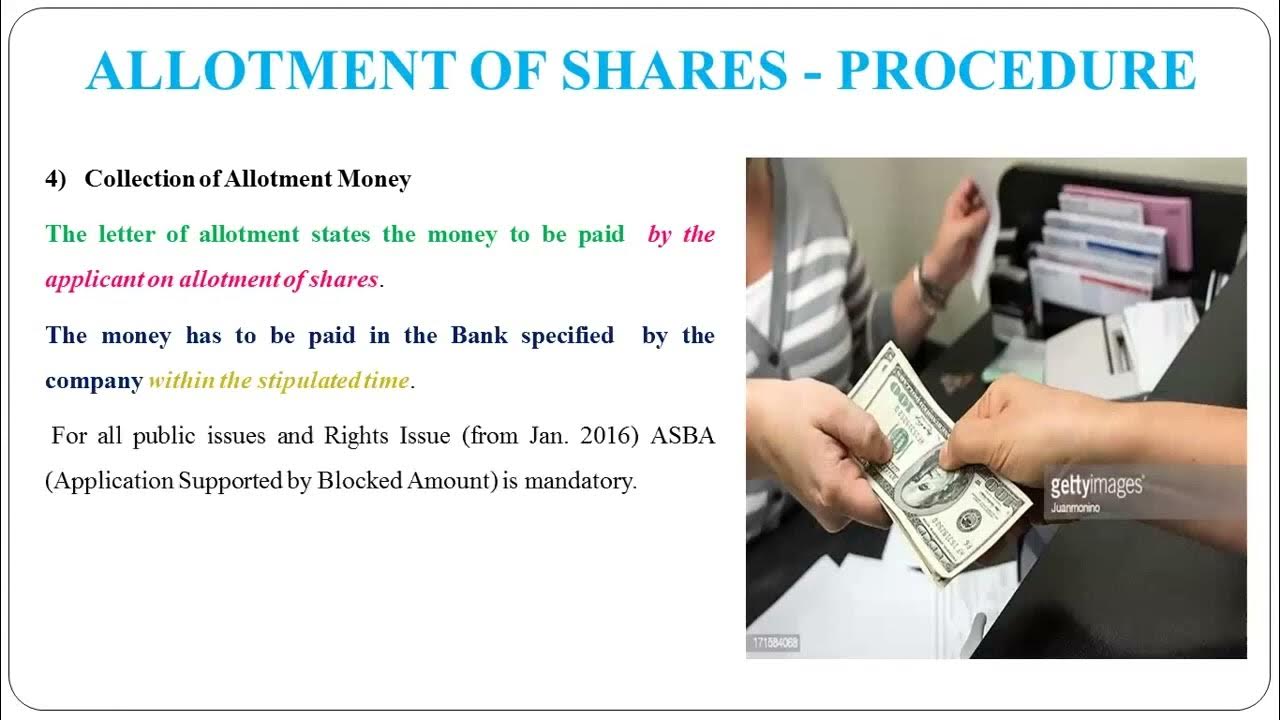 27 procedure of allotment of shares youtube