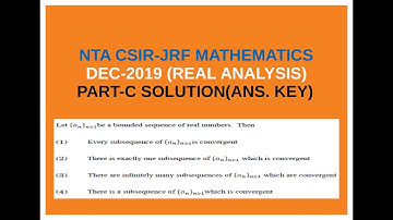 NTA CSIR NET/JRF Mathematics DECEMBER-2019 Paper solution || PART-C|| REAL ANALYSIS ||