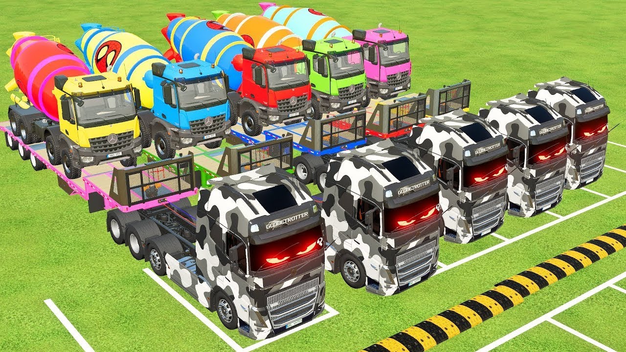 VOLKSWAGEN, FORD, DACIA POLICE CARS & MERCEDES FIRE TRUCK VEHICLES TRANSPORTING ! FS22 #31