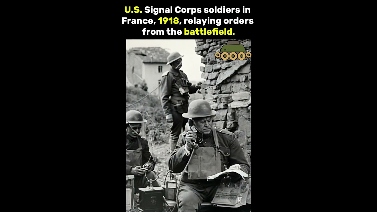 WWI Signal Corps in Action: U.S. Soldiers Relaying Orders in the Trenches (1918)
