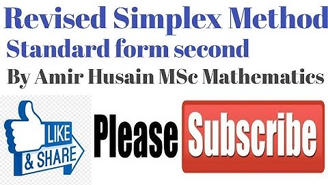 Revised Simplex Method with standard form second
