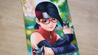 Speed Drawing Sarada Uchiha (Boruto ボルト COLLAB)