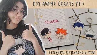 3 Anime DIYS 🎀 Stickers, keychains & pins || Craftinn'