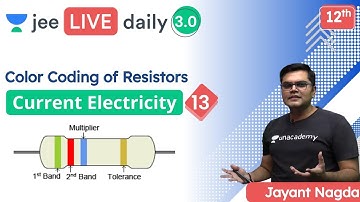 JEE: Current Electricity L13 | Color Coding of Resistors | Unacademy JEE | Physics | Jayant Nagda