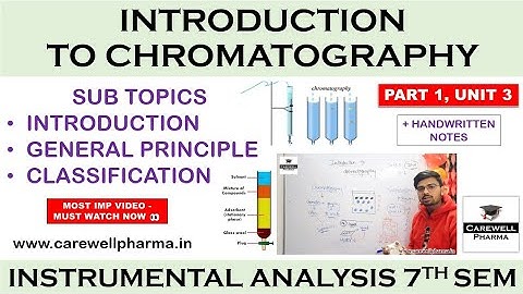 Introduction to Chromatography || P 1 Unit 3 || Instrumental method of Analysis 7th Sem || Carewell
