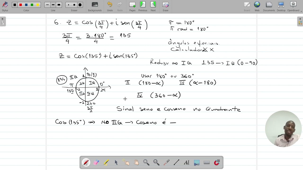 11  Representação do número complexo da forma trigonométrica para Algébrica