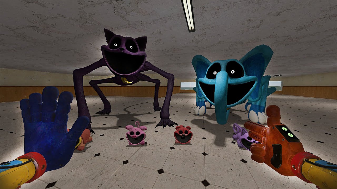 Surviving CATNAP & BUBBA BUBBAPHANT & small SMILLING CRITTER  Poppy Playtime | Garry's Mod