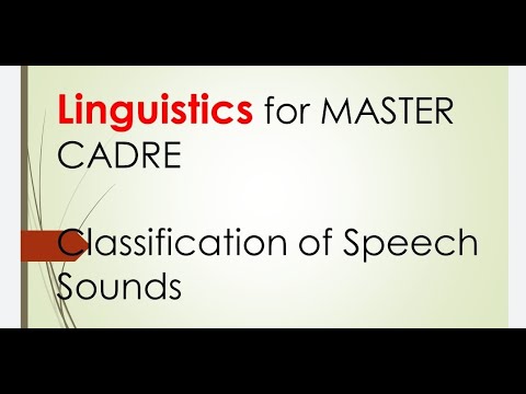 classification of sounds- for Master Cadre