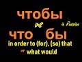 № 91 Изучаем русский: ЧТОБЫ и ЧТО БЫ