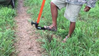 John demonstrating a Tree Root Puller Extractigator at Off Grid Homesteading Aug 14 2016