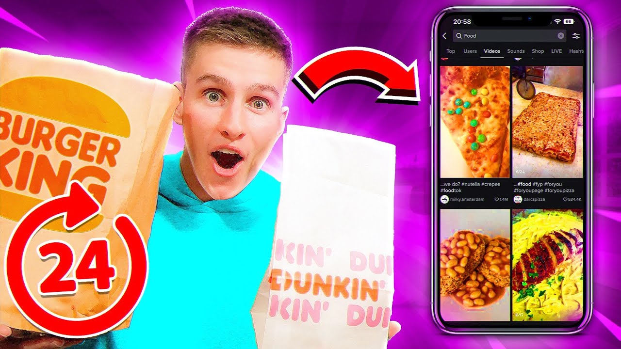 Позвольте TikTok решать, что мне есть в течение 24 часов!!