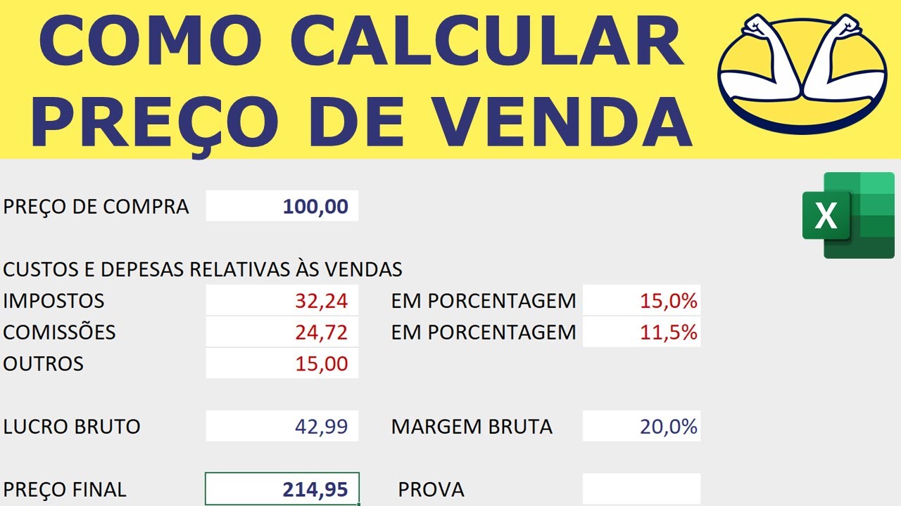 Como Calcular Preço de Venda YouTube