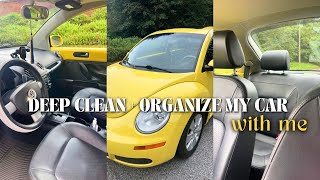 DEEP CLEAN + ORGANIZE MY CAR WITH ME  | Volkswagen Beetle