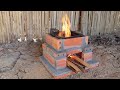 DIY Simple Mini Wood Stove using Red Brick and Cement